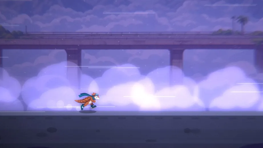 Zeph above a violet sea of clouds in the Upper Atmosphere